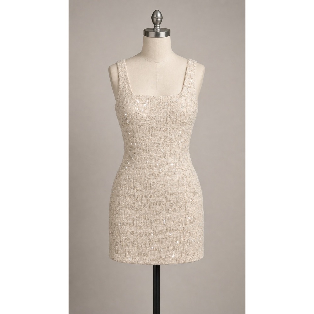 Altar'd State‎ Womens Sparkle Sequin Tweed Mini Dress Size Small Night Out